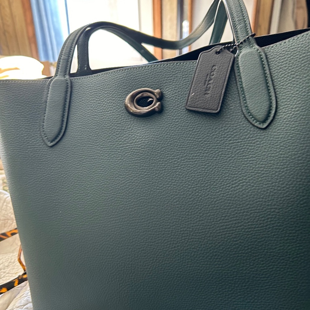 Coach polished pebble leather purse